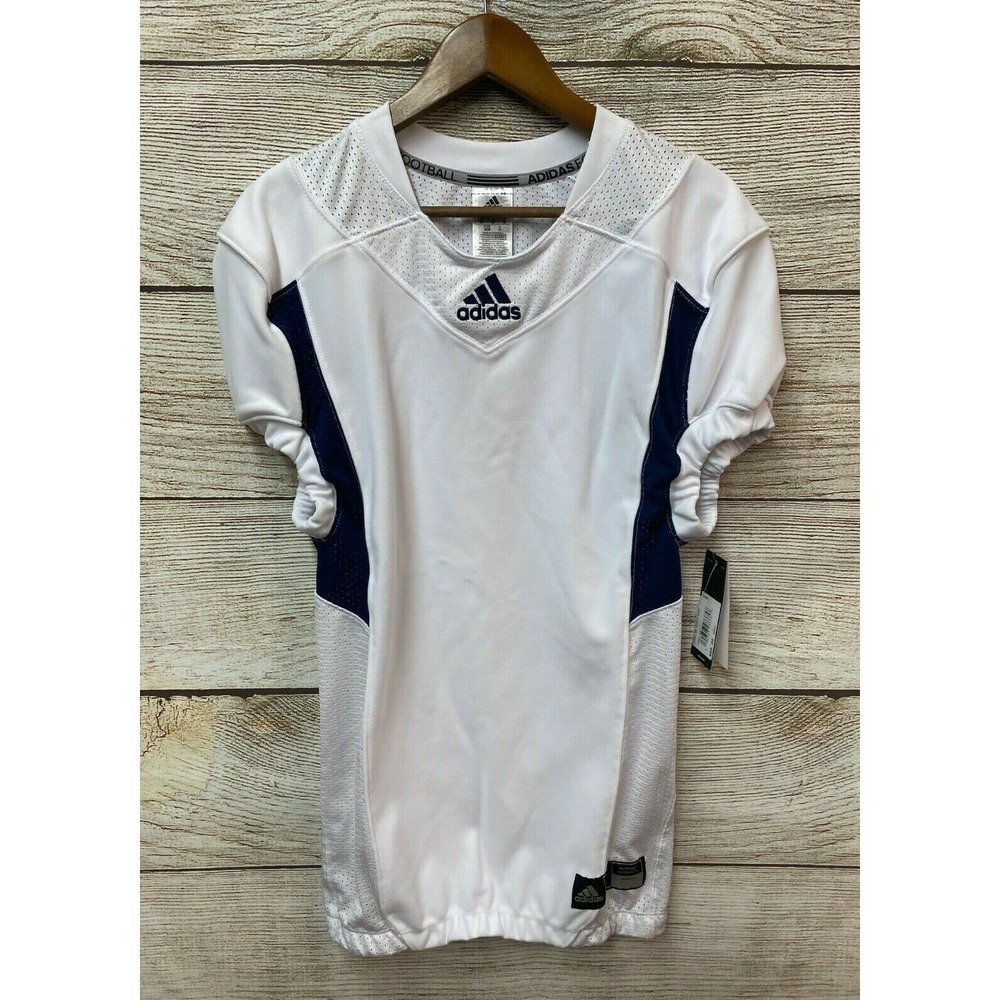 Adidas Techfit Football Shirt Mens Medium White & Blue Compression Shirt New $80